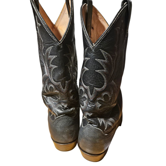 Men's Dan Post Black & White Cowboy Boots Size 9D - Picture 8 of 10
